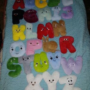 Complete Colorful Alphabet Soft Fuzzy Plush Toy Set